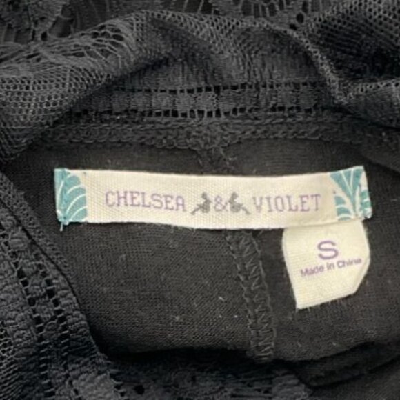 Chelsea & Violet 3/4 Sleeve Black Mini Sheath Dress Detailed Lace Overlay Small - Picture 4 of 7